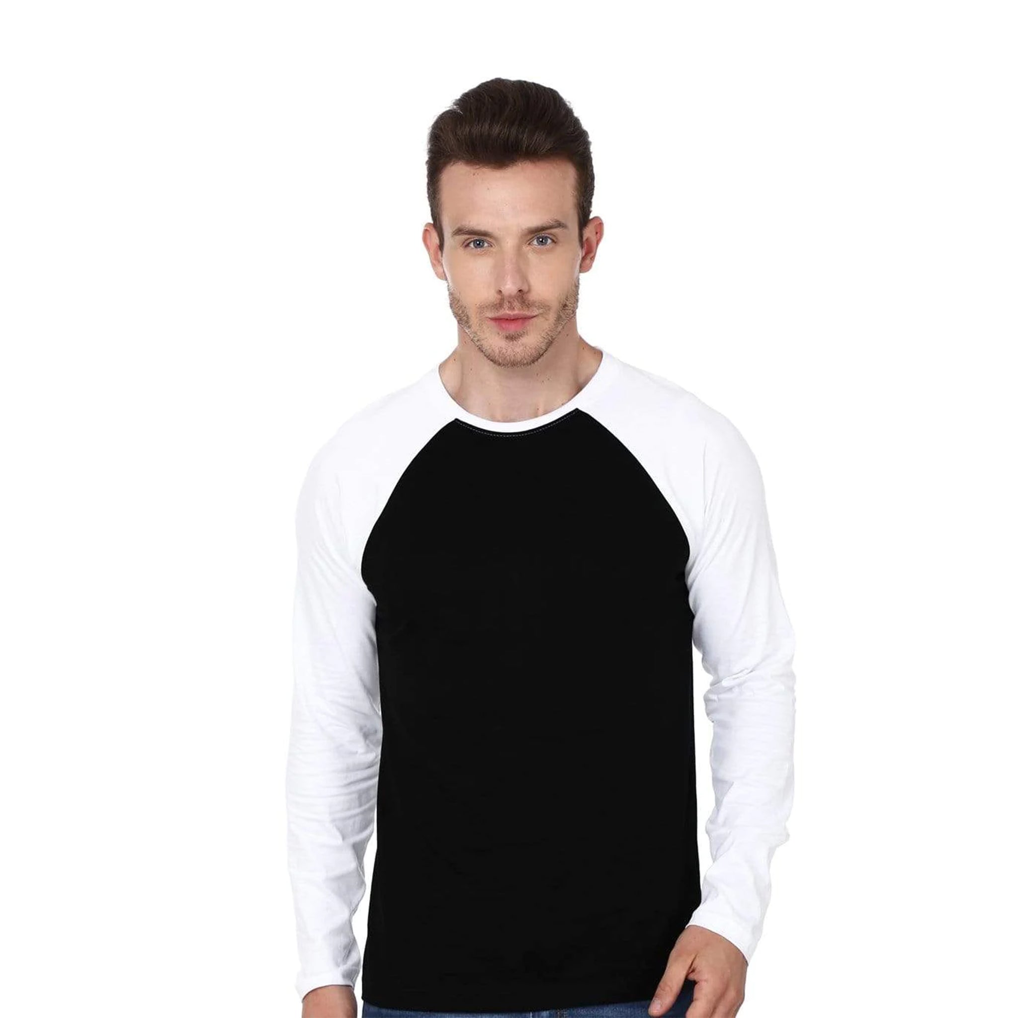 Bizzar's Black & White Color Raglan T-Shirt