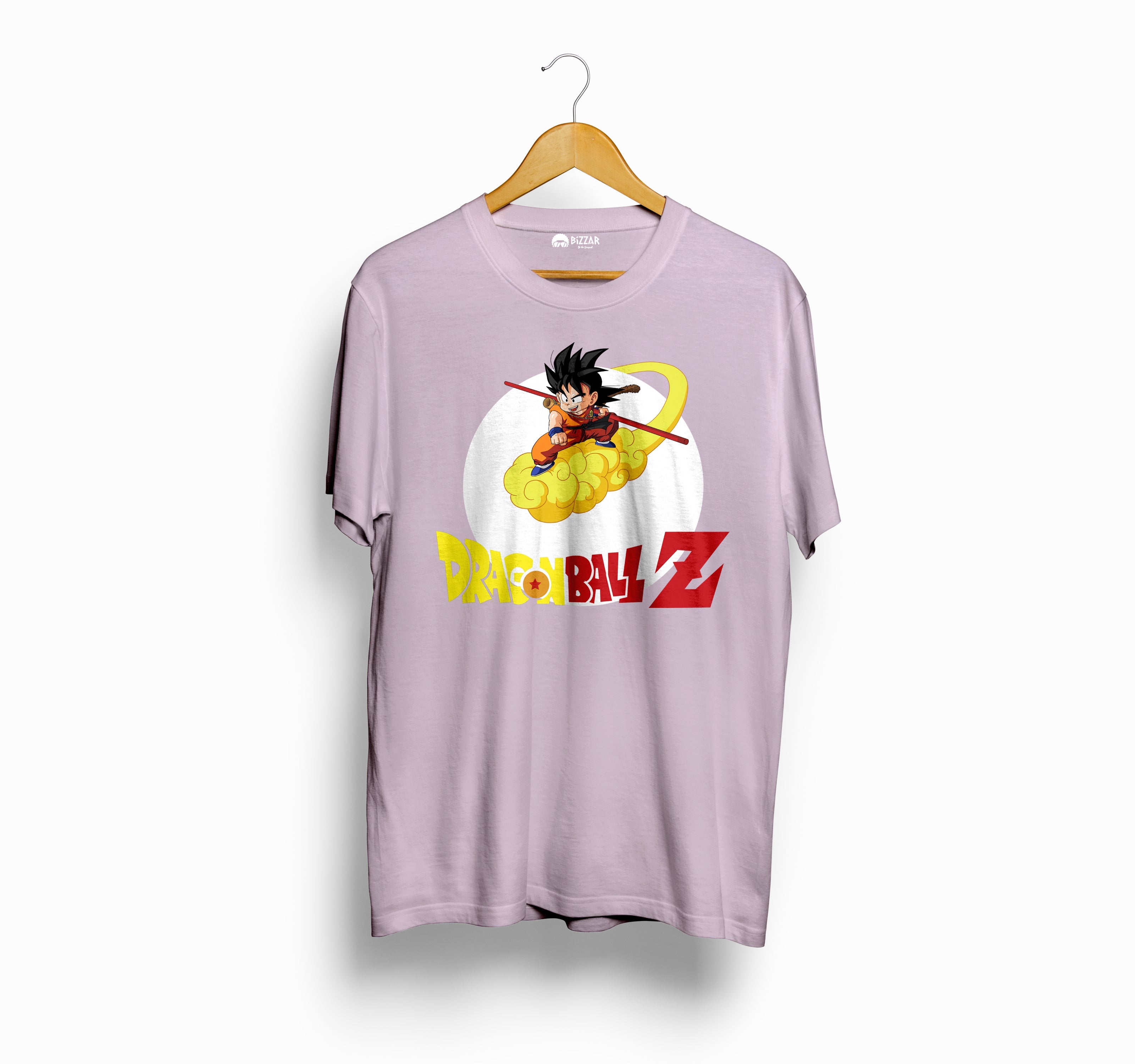 Bizzar's Junior Goku Cloud Surfing Baby Pink Color T-Shirt