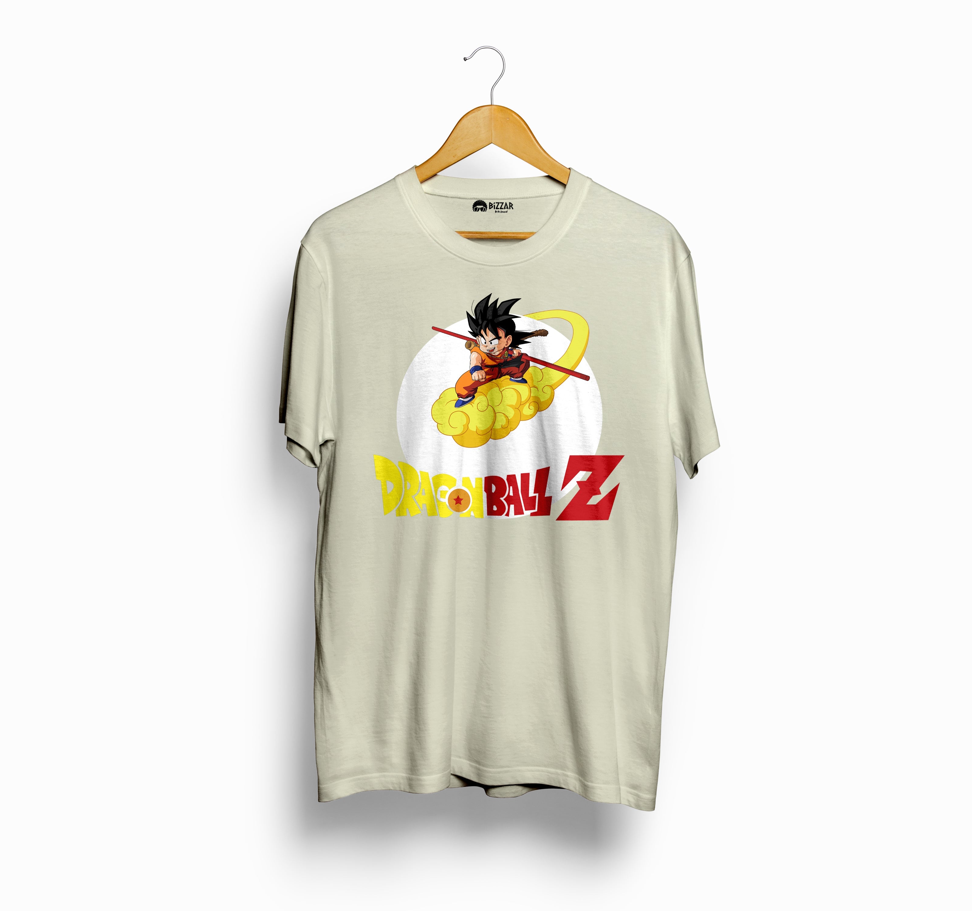 Bizzar's Junior Goku Cloud Surfing Beige Color T-Shirt