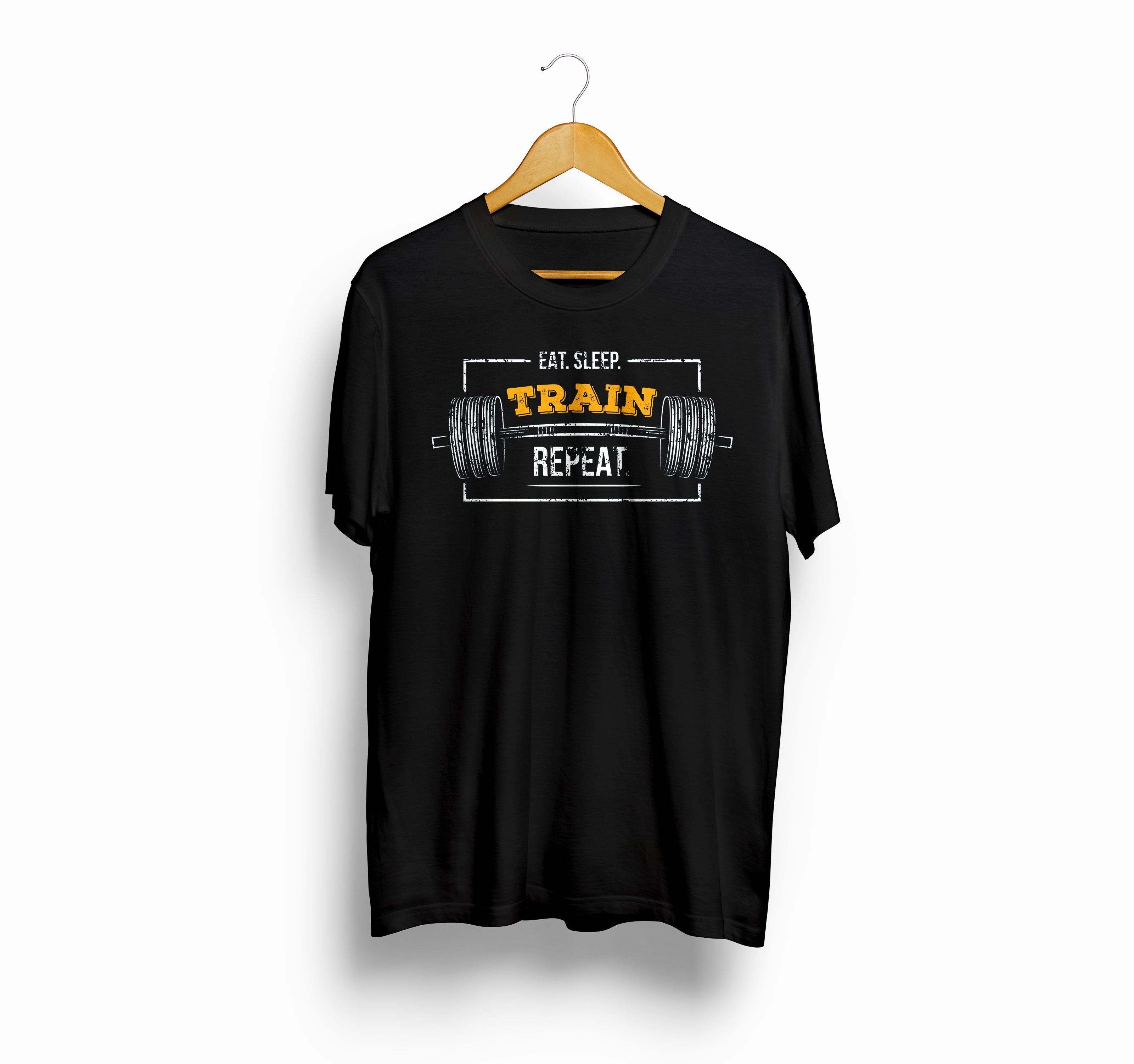 Bizzar's Eat, Sleep, Train and Repeat Black T-Shirt
