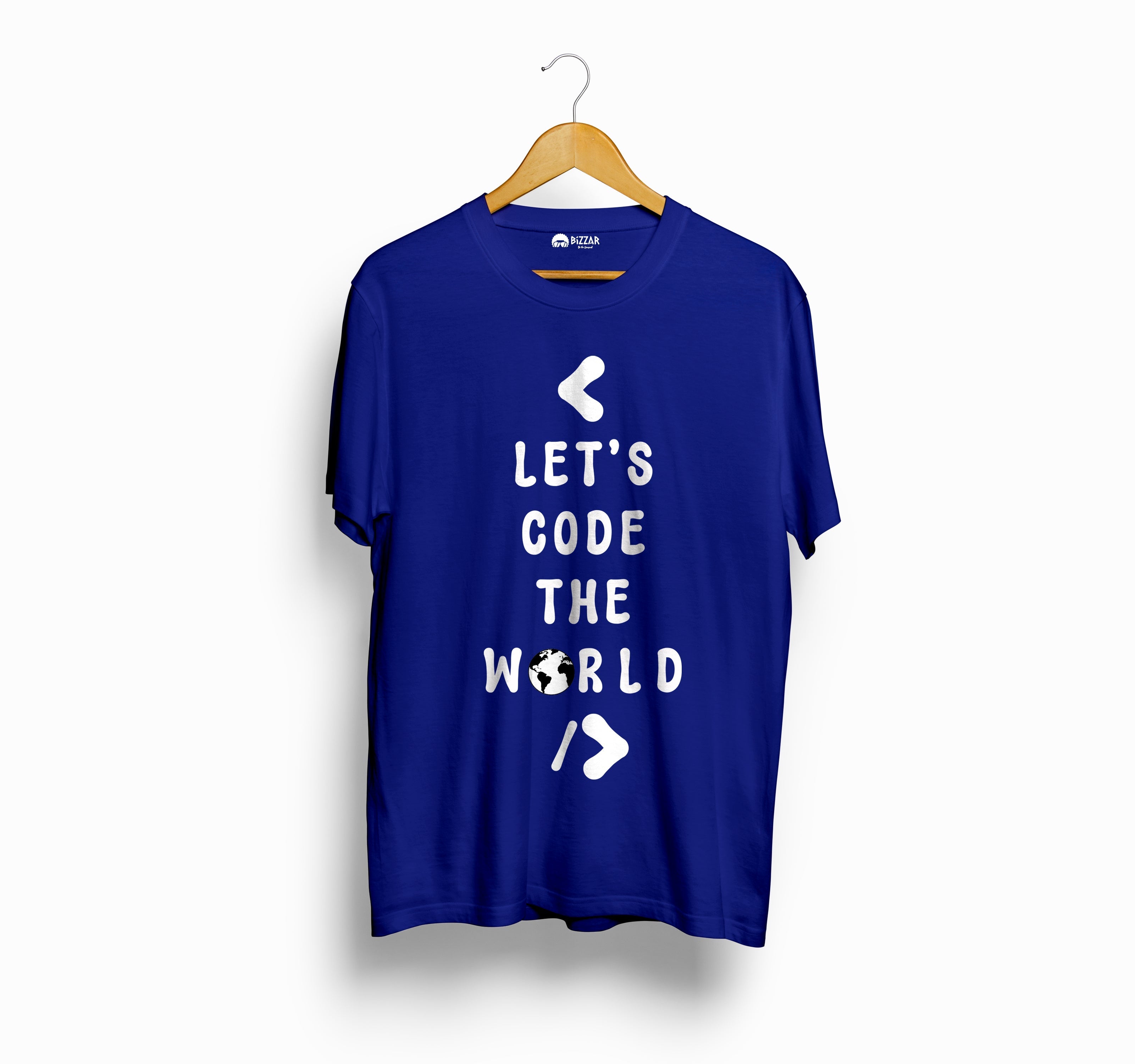 Bizzar Let's Code The World Royal Blue T-Shirt