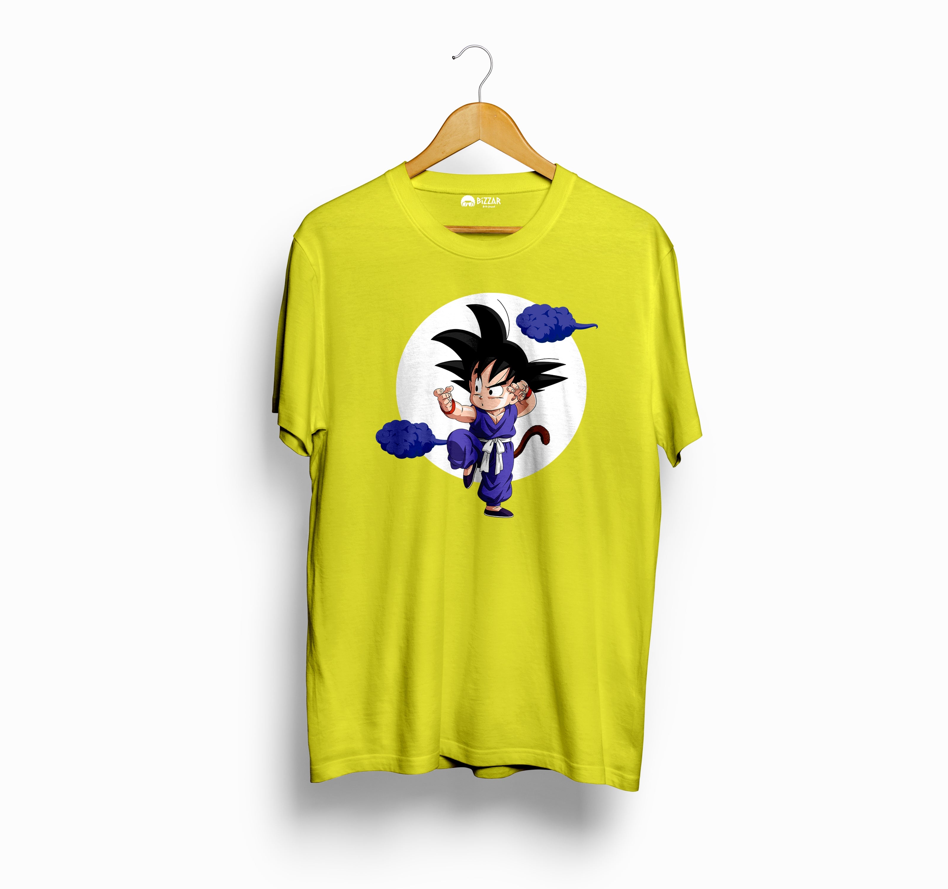 Bizzar's Blue Clouds Junior Goku Bright Yellow Color T-Shirt