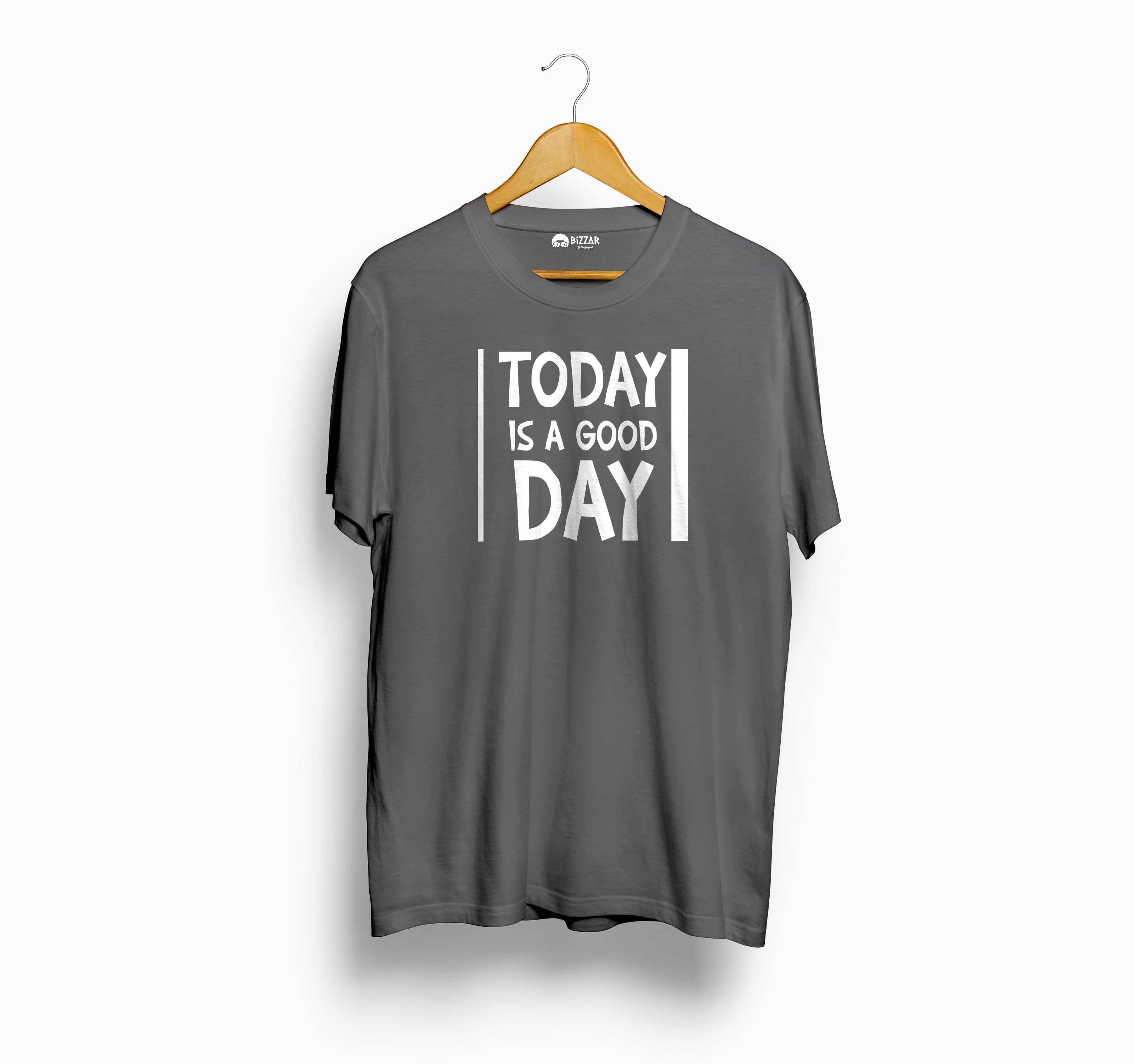 Bizzar's Today is a Good Day Charcoal Melange T-Shirt