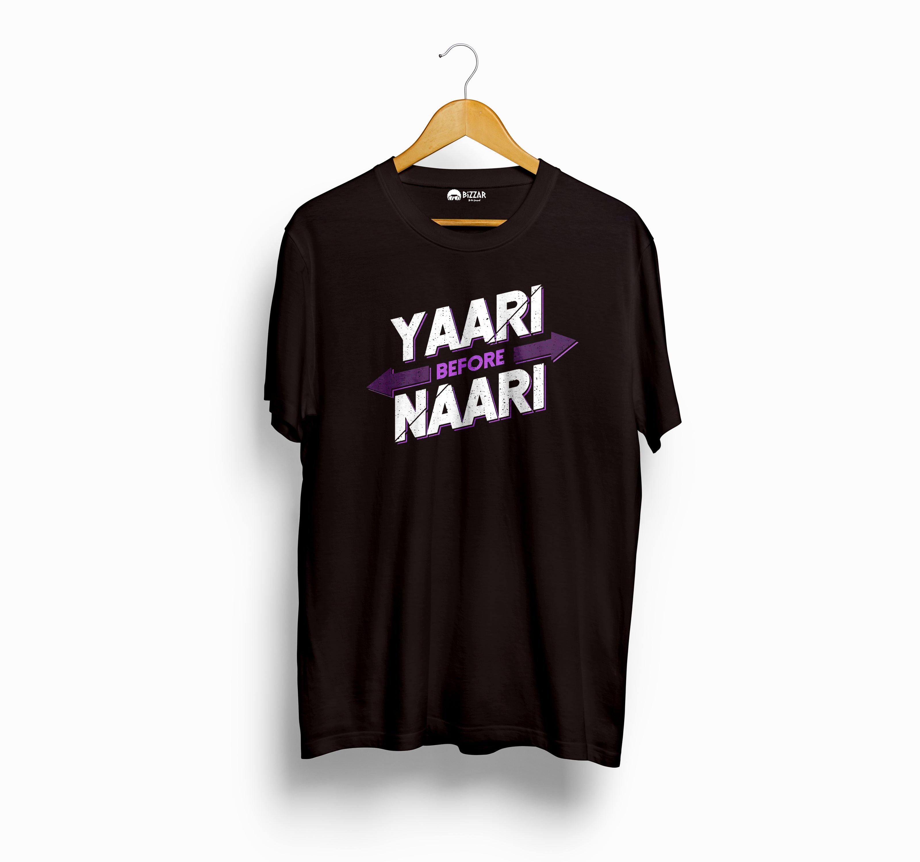 Bizzar's Yaari Before Naari Coffee Brown T-Shirt