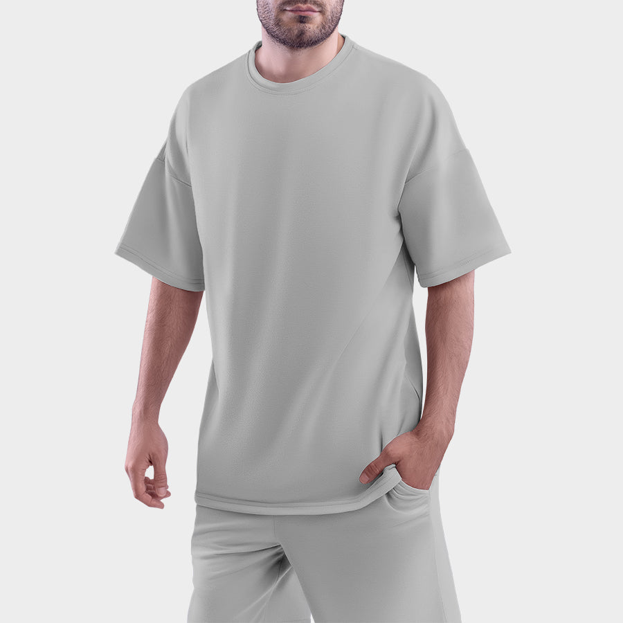 Bizzar's Grey Melange Oversized T-Shirt