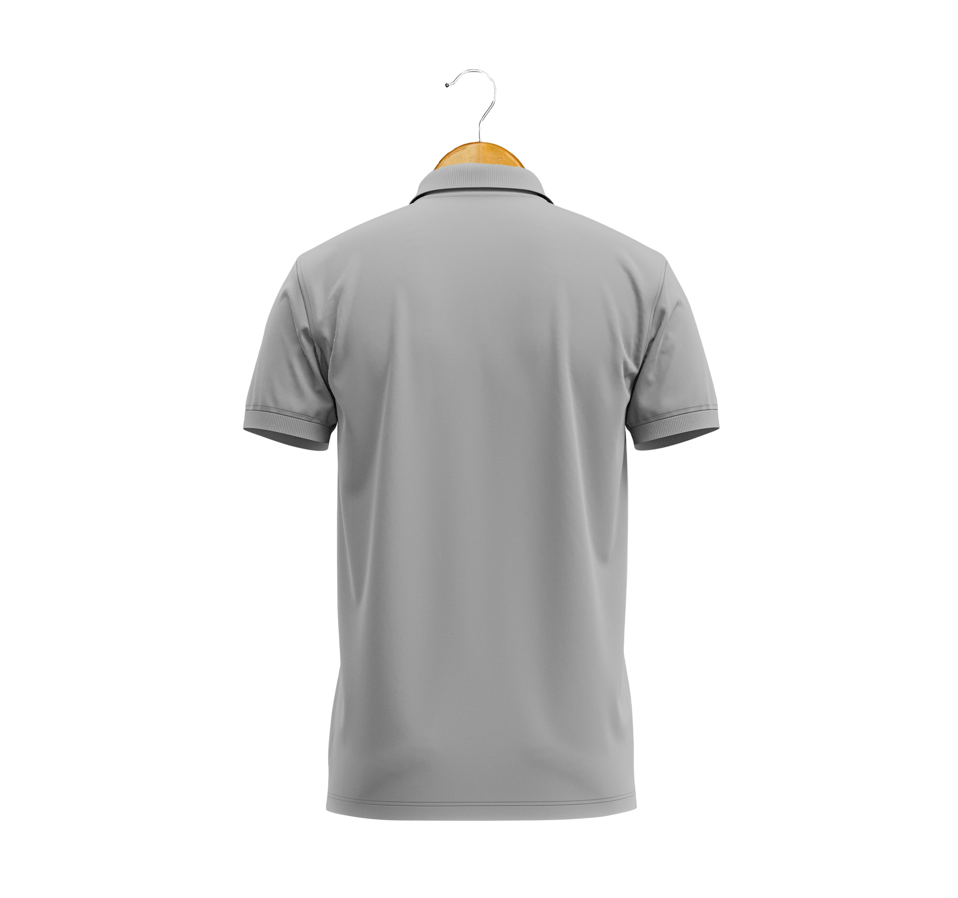 Polo Half Sleeve Grey Melange T-Shirt Back