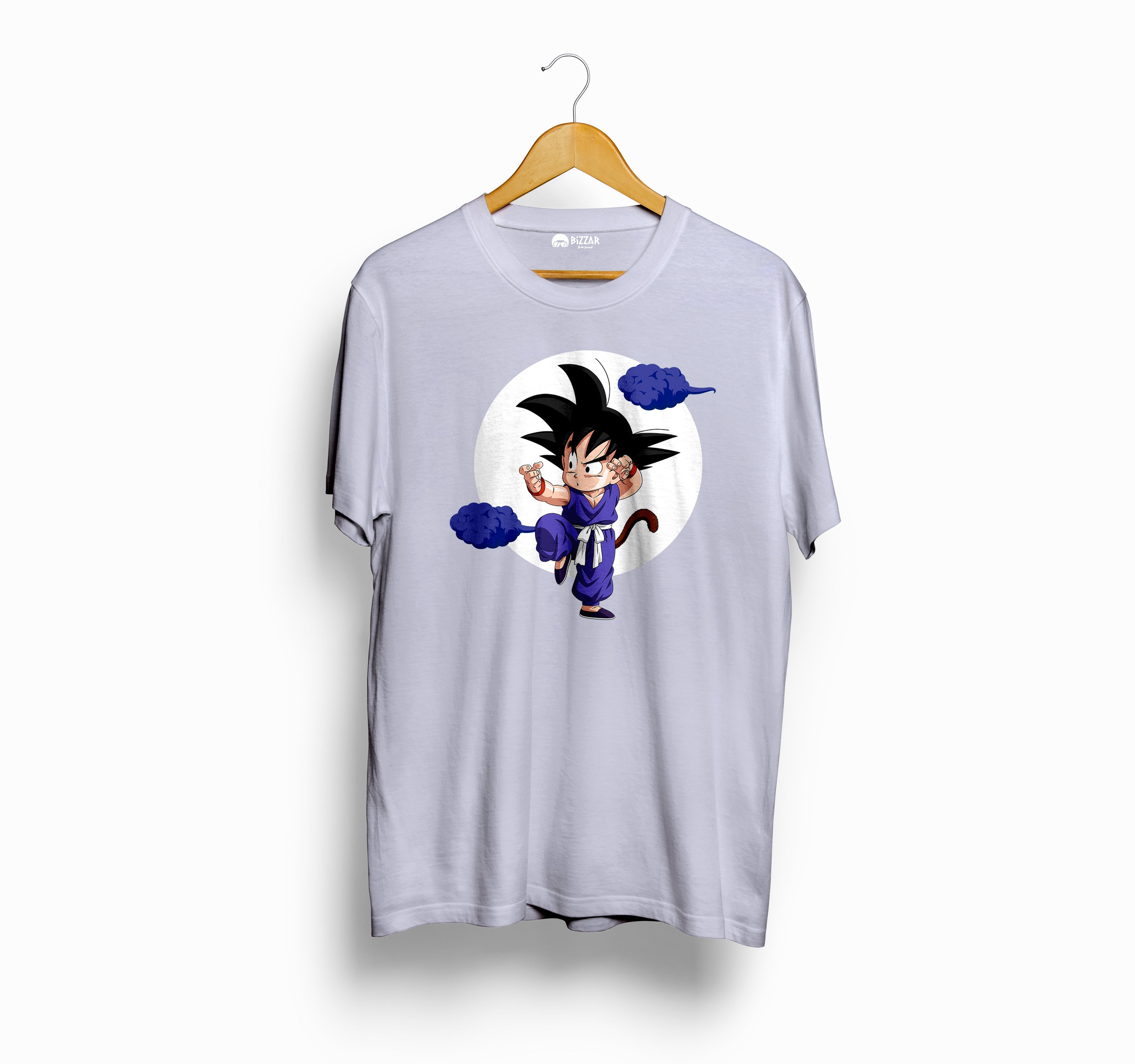 Bizzar's Blue Clouds Junior Goku Light Lavender Color T-Shirt