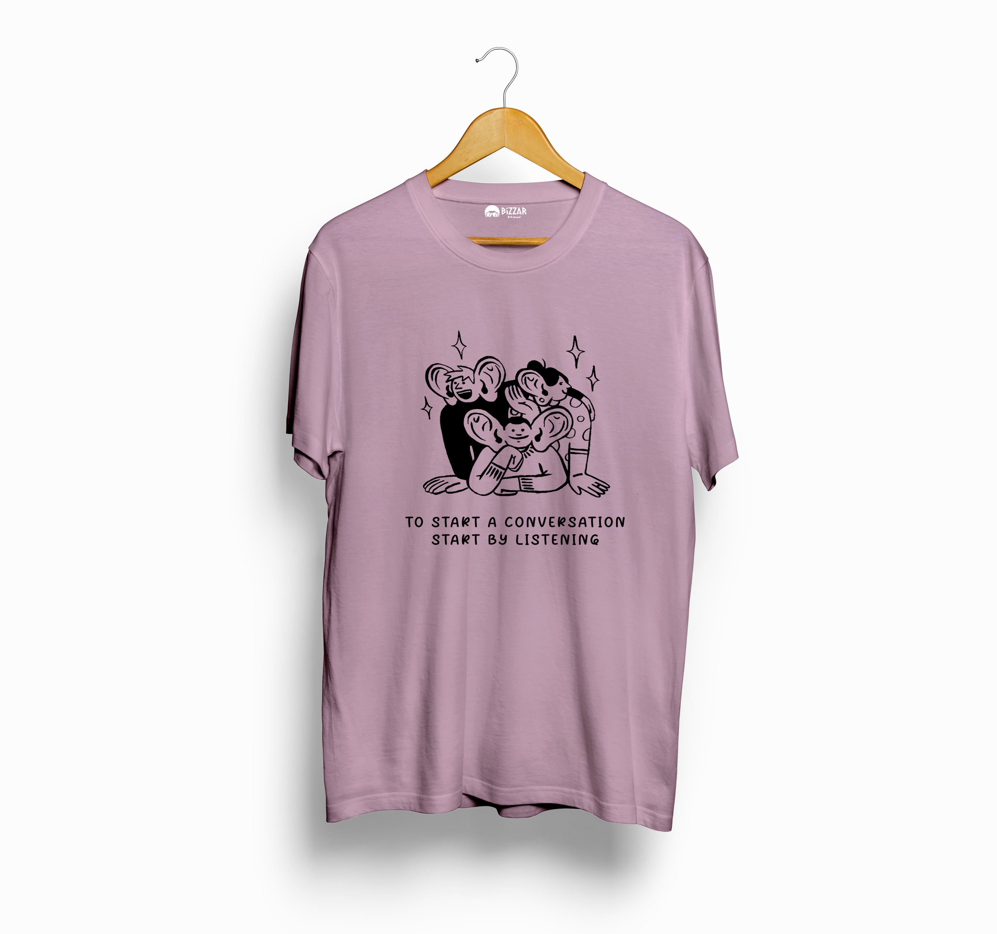 Bizzar's To Start Conversation Light Pink T-Shirt
