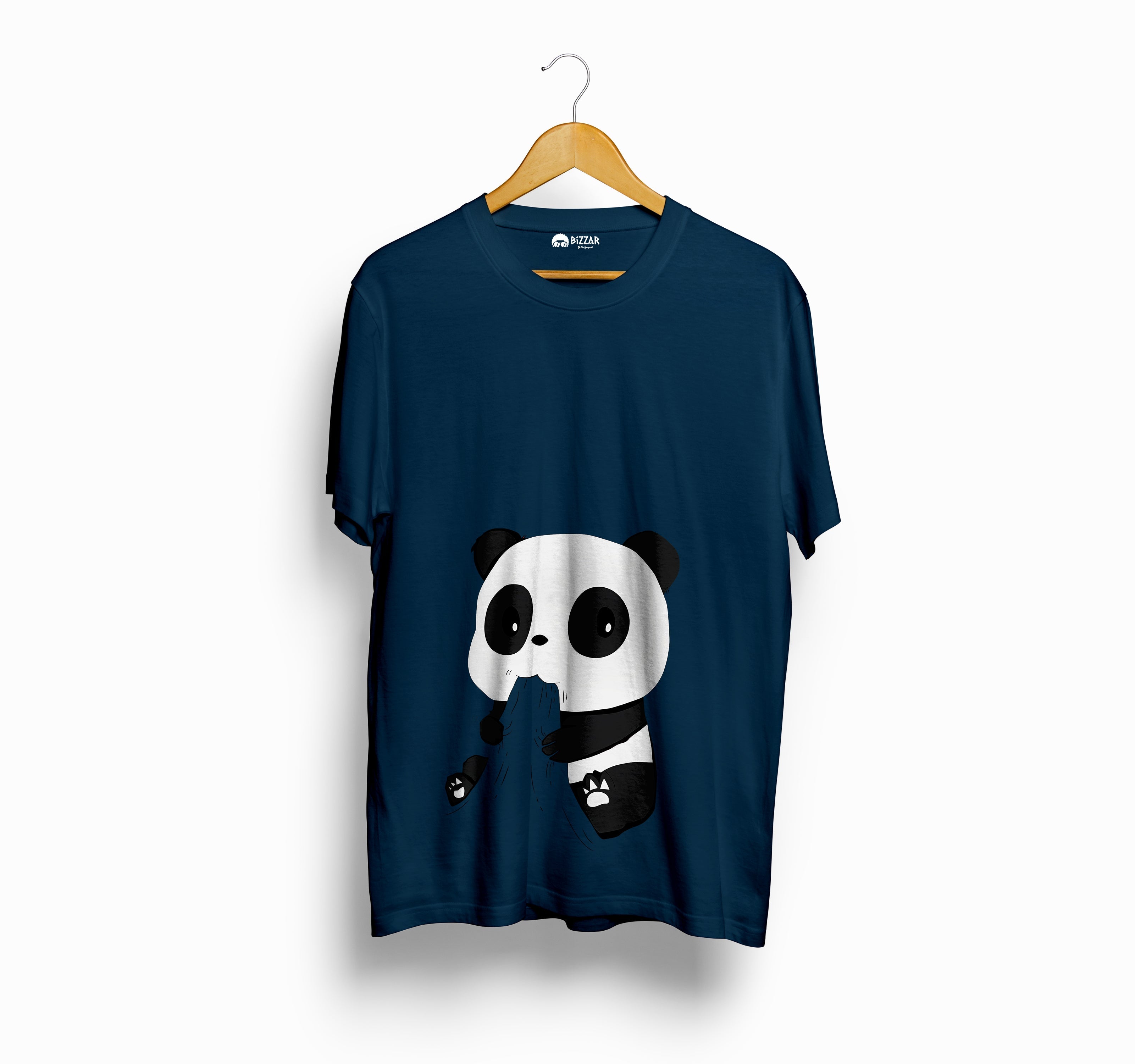 Bizzar's Hungry Panda Navy Blue T-Shirt