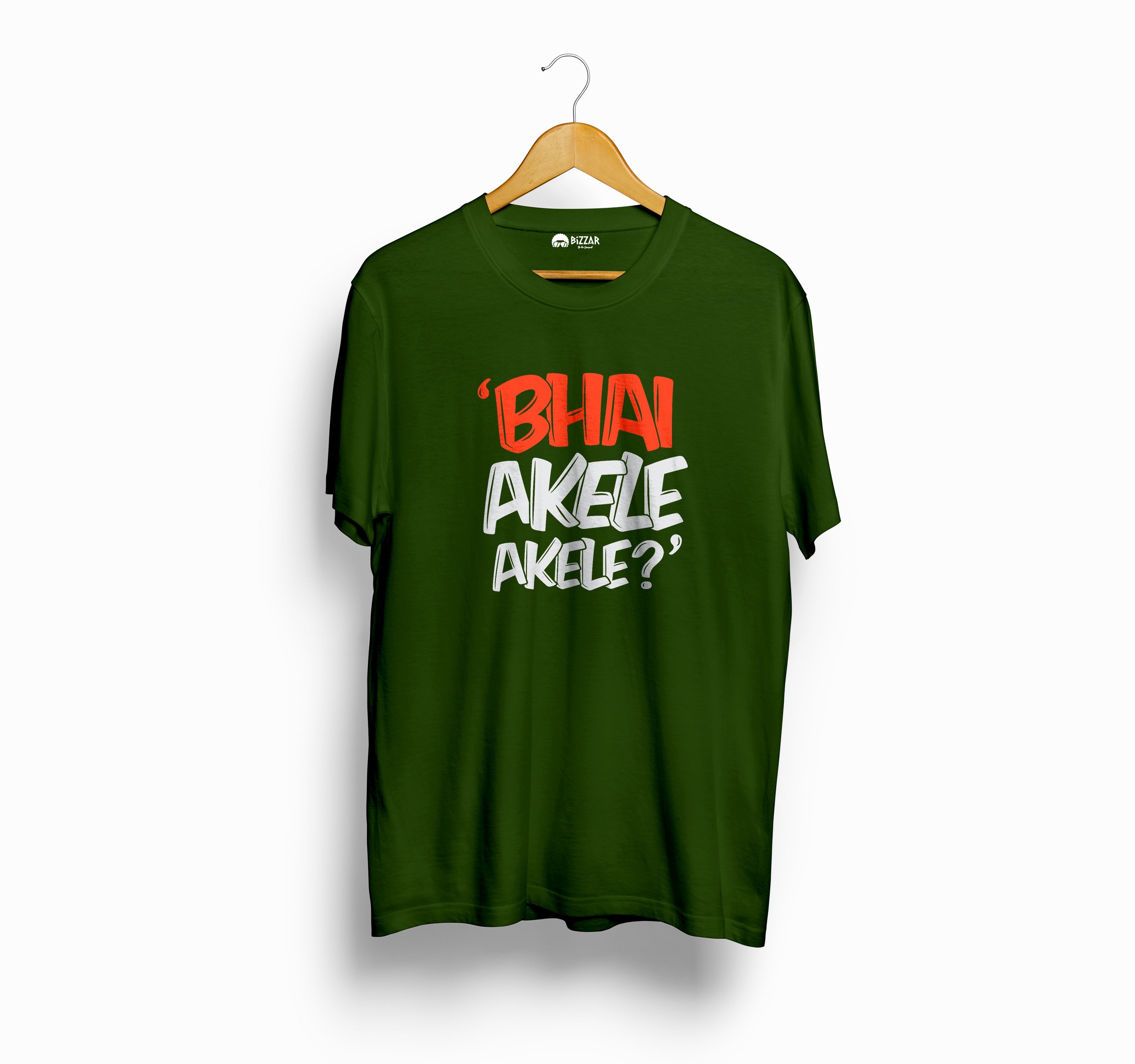 Bizzar's Bhai Akele Akele Olive Green T-Shirt