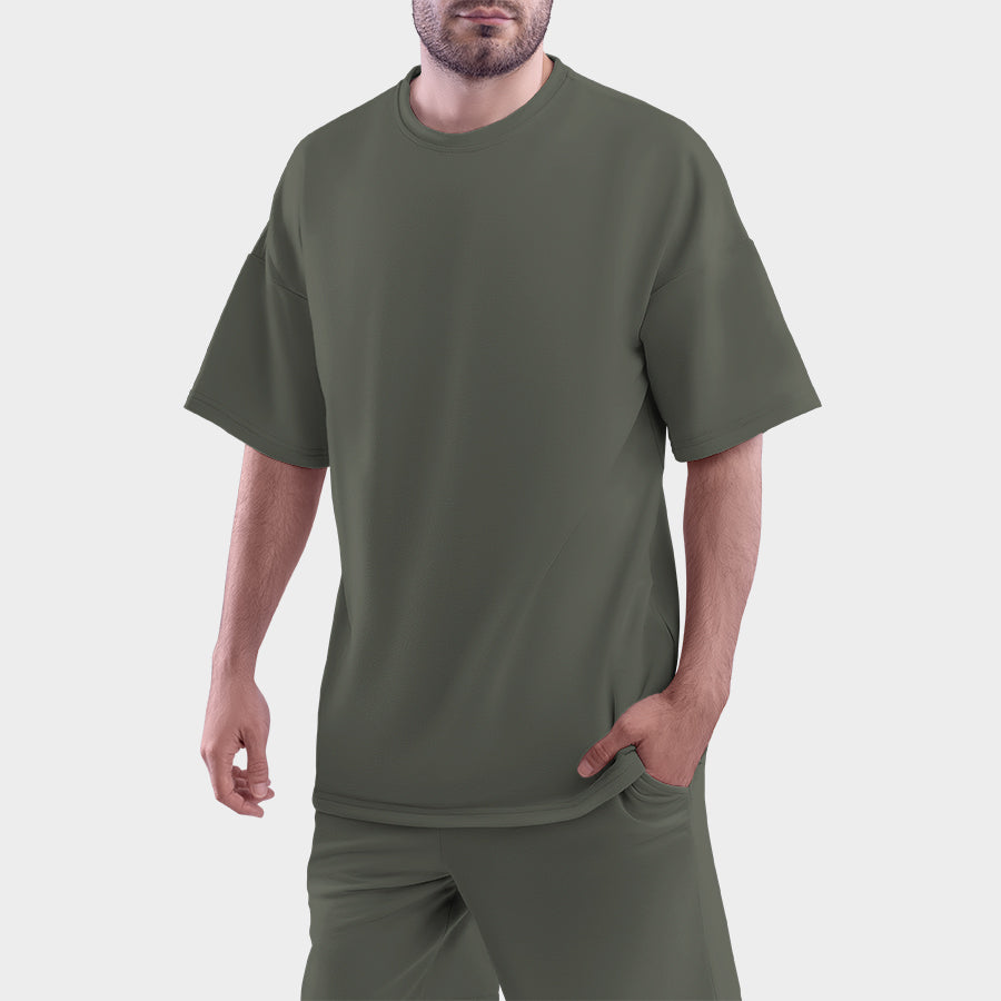 Bizzar's Olive Green Oversized T-Shirt