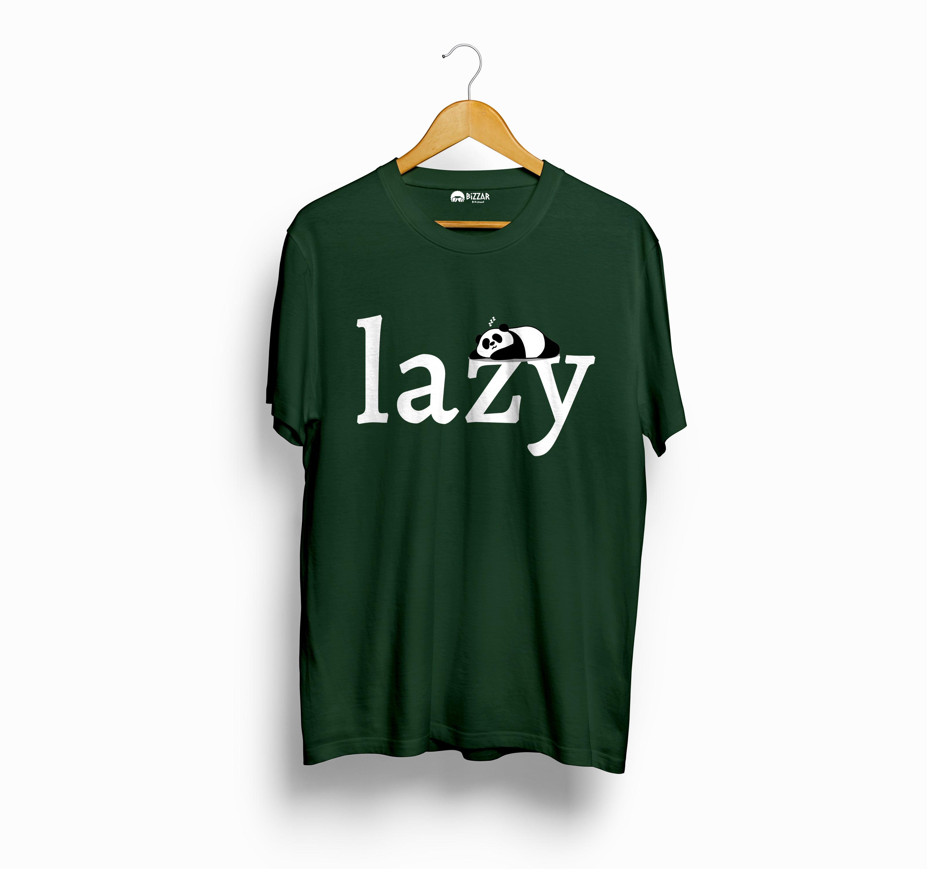 Bizzar Lazy Panda Olive Green T-Shirt