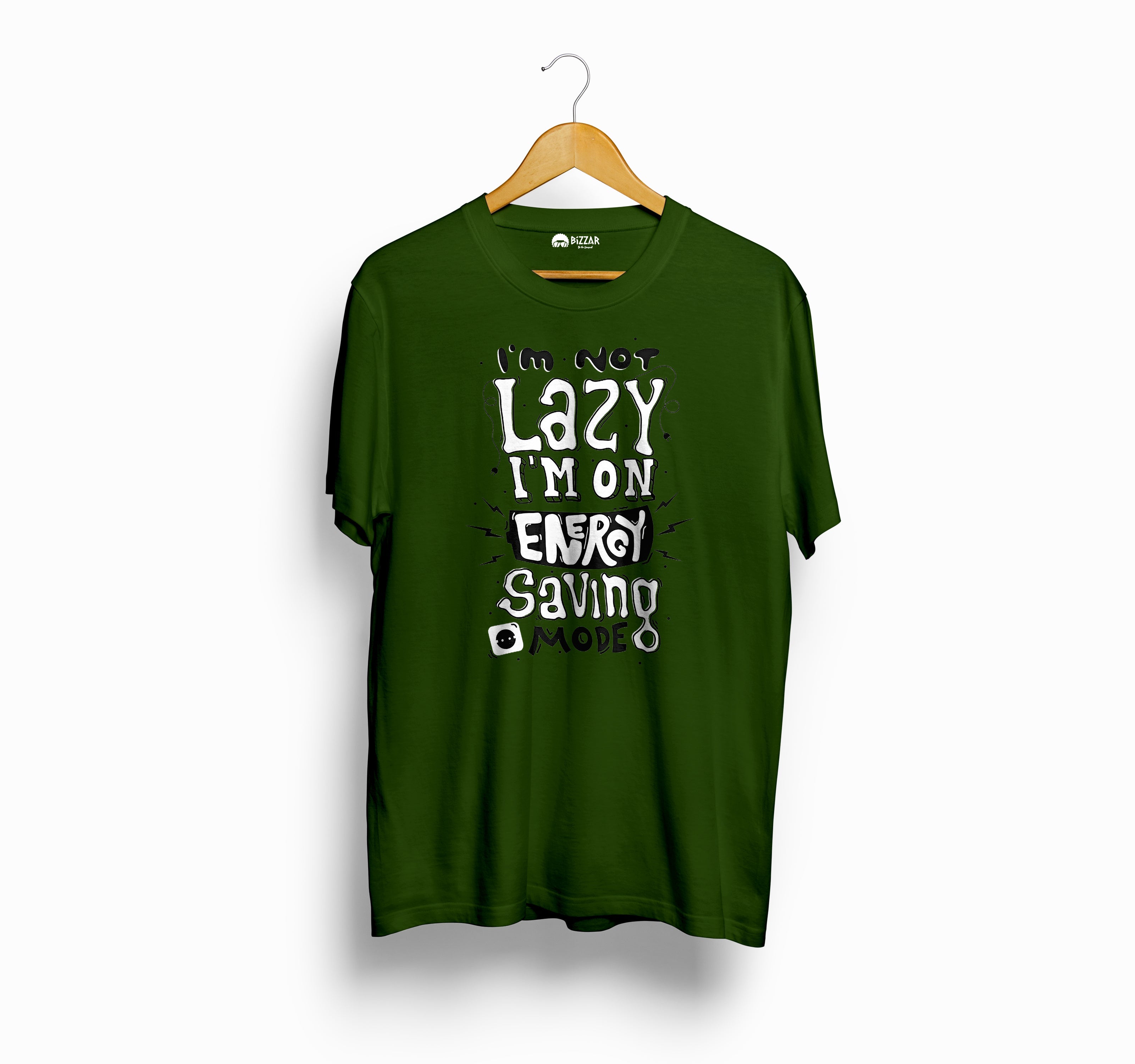Bizzar's Energy Saving Mode Olive Green T-Shirt