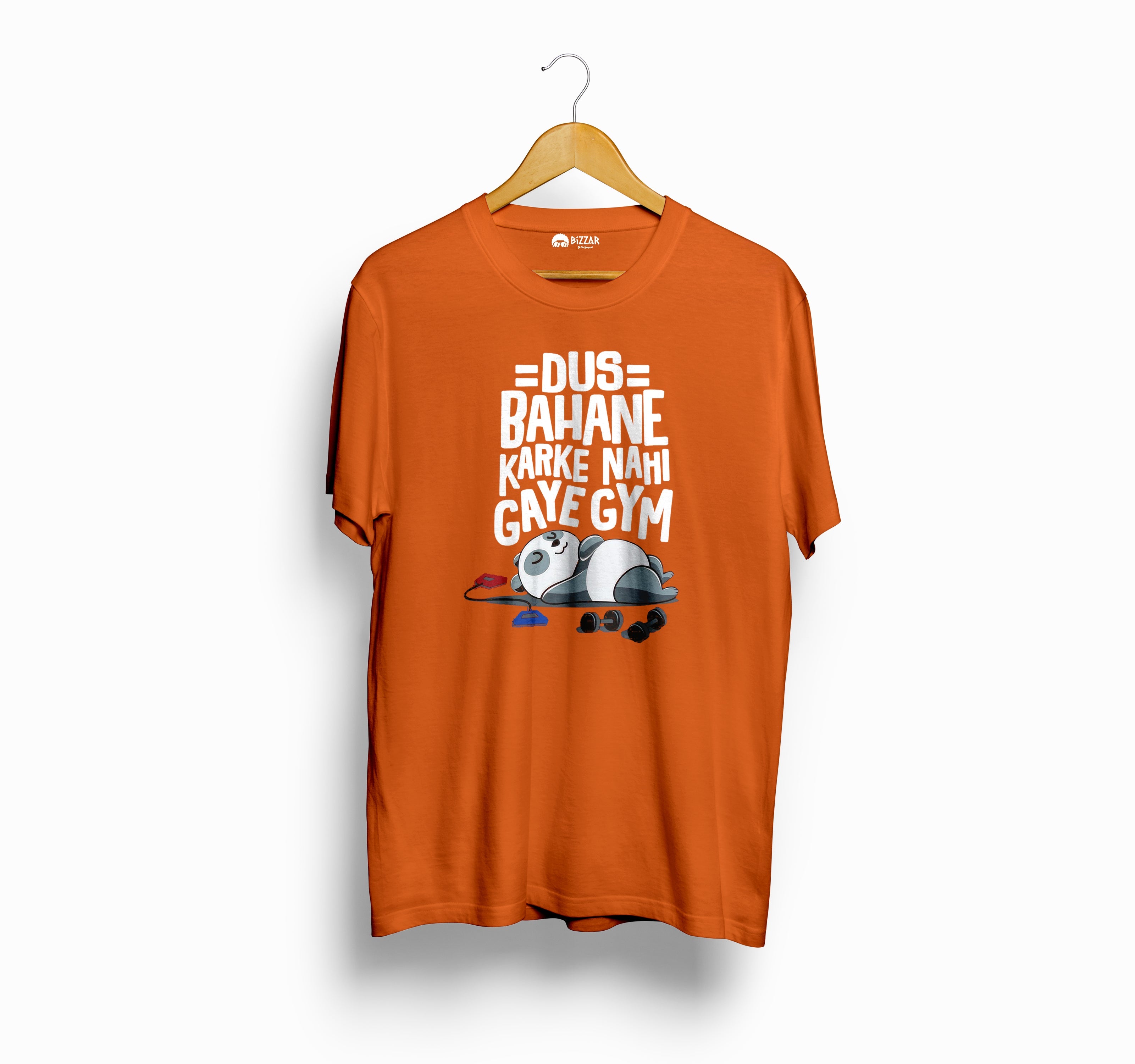 Bizzar's Dus Bahane krke nhi gye Gym Orange T-Shirt