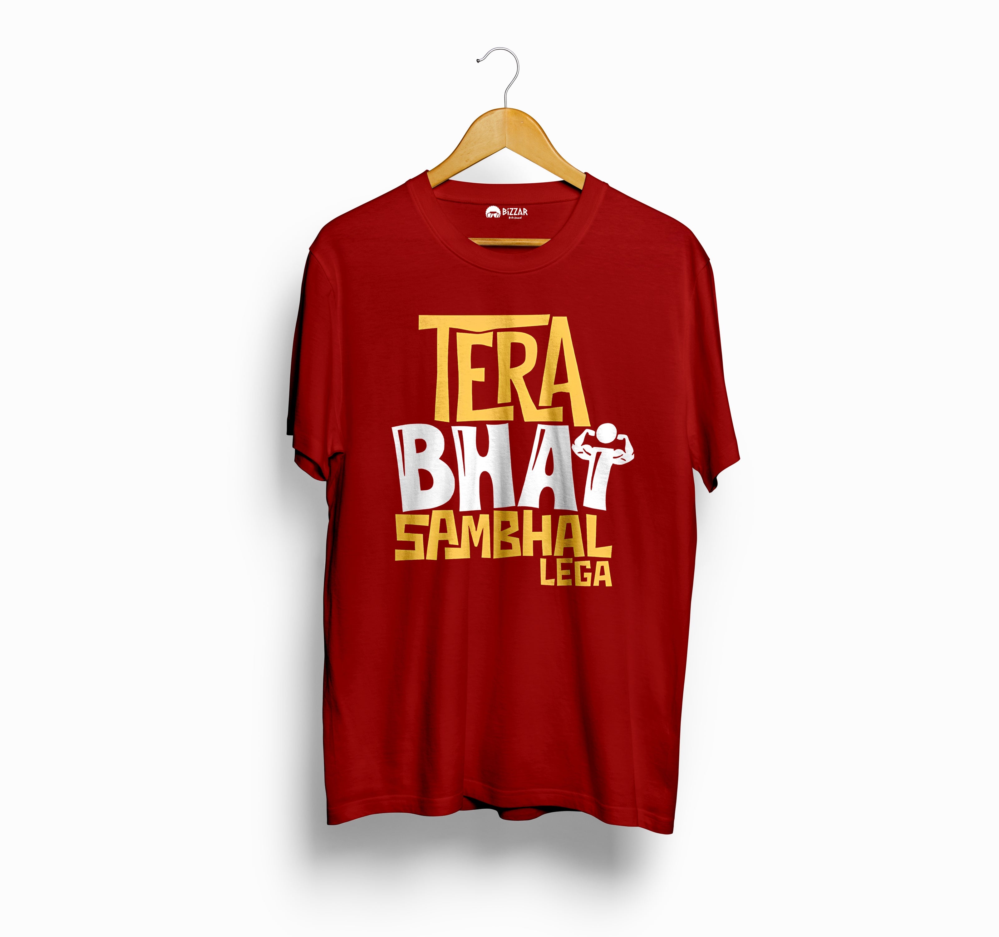 Bizzar's Tera Bhai Sambhal Lega Red T-Shirt