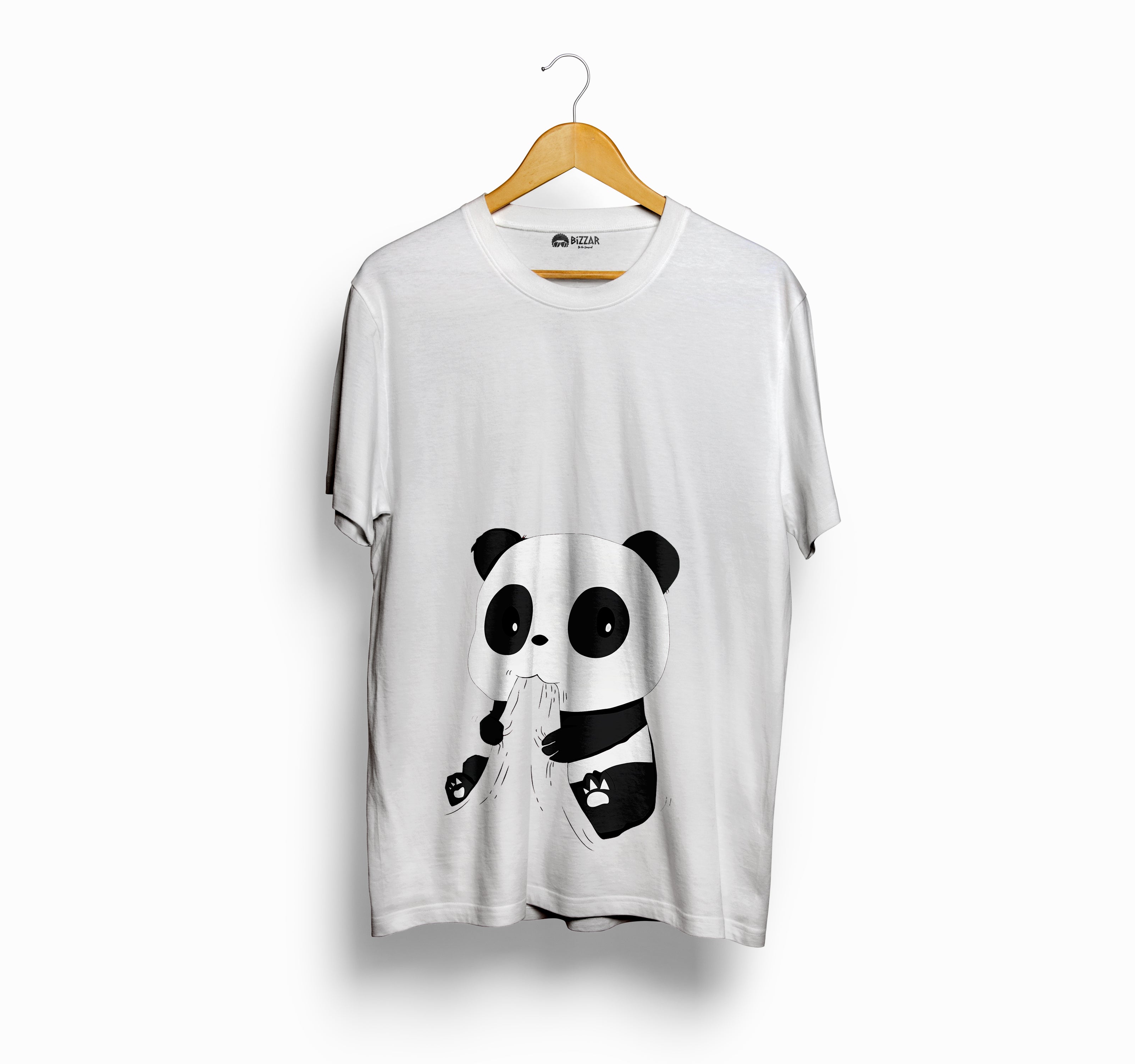 Bizzar's Hungry Panda White T-Shirt