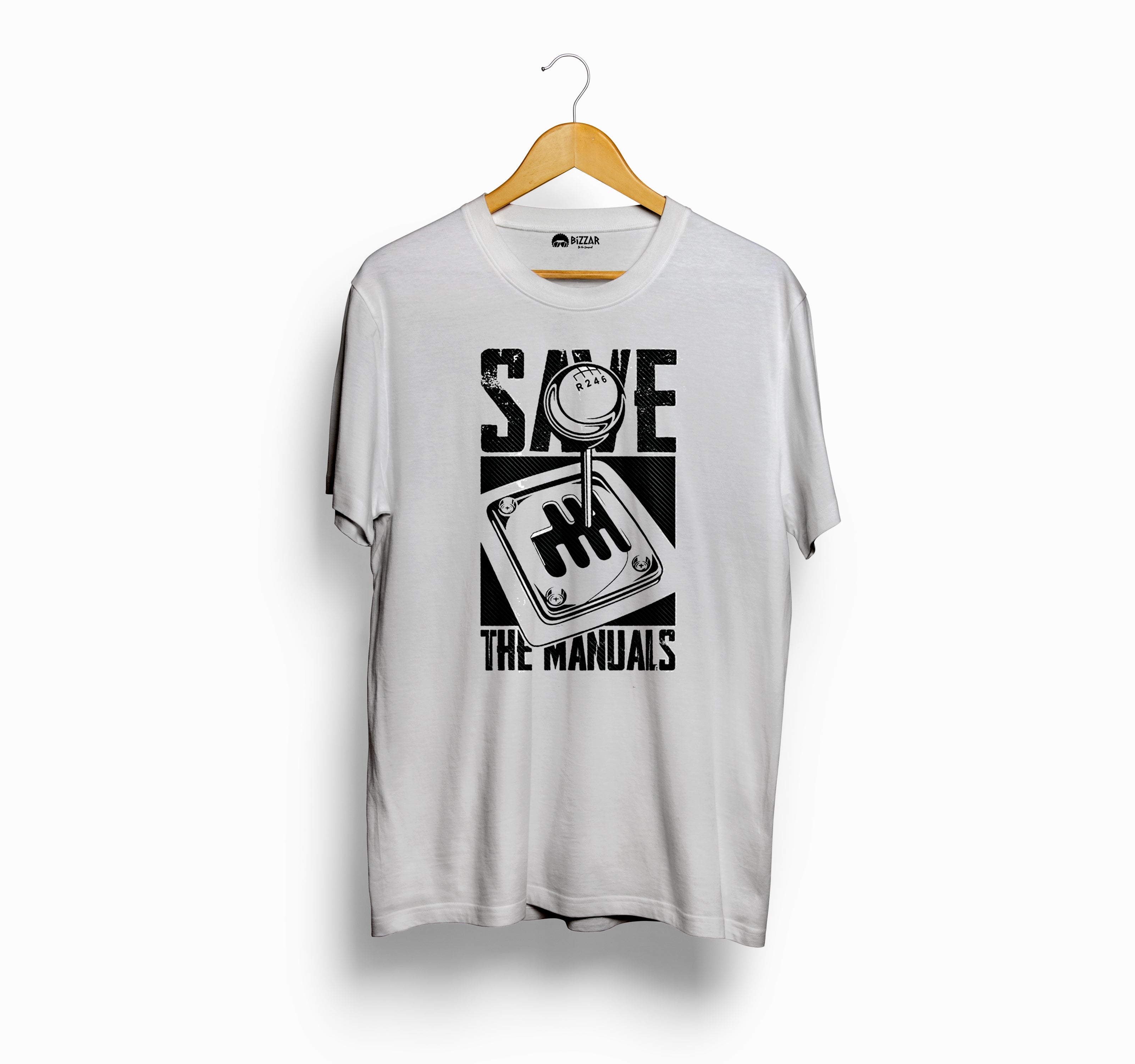 Bizzar's Save the Manuals White T-Shirt