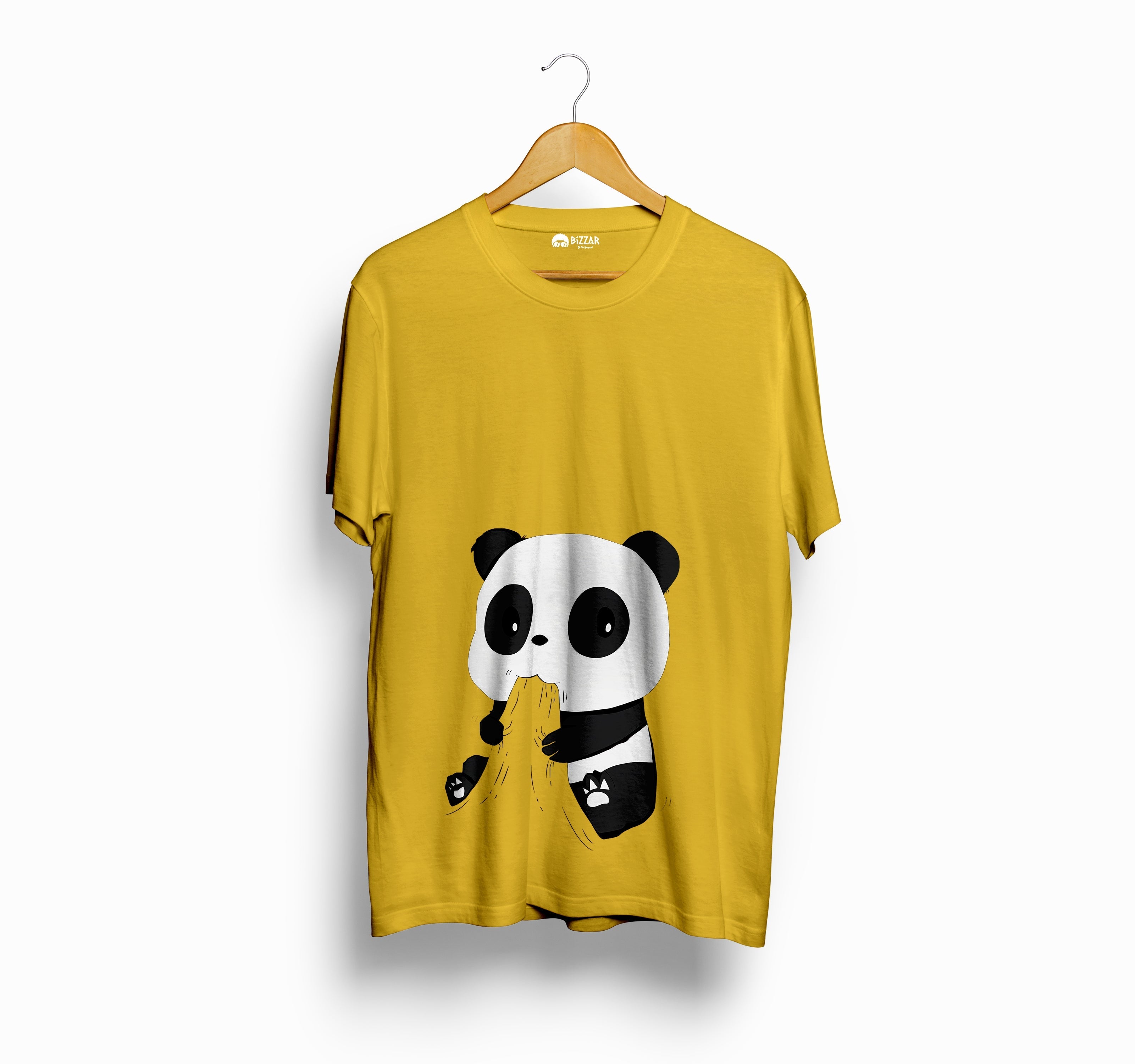 Bizzar's Hungry Panda Yellow T-Shirt
